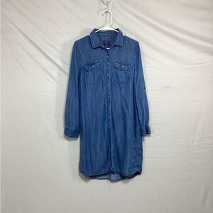 UNTUCKit size 10 Blue Long Sleeve Shirt Dress